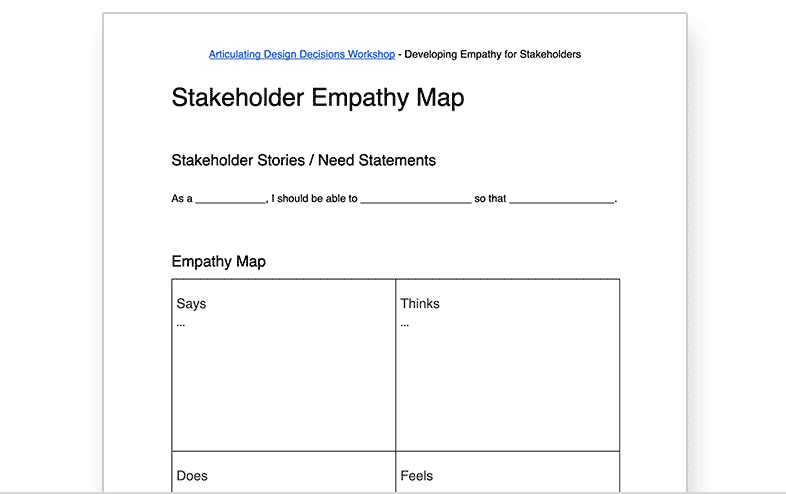 Stakeholder Empathy Map